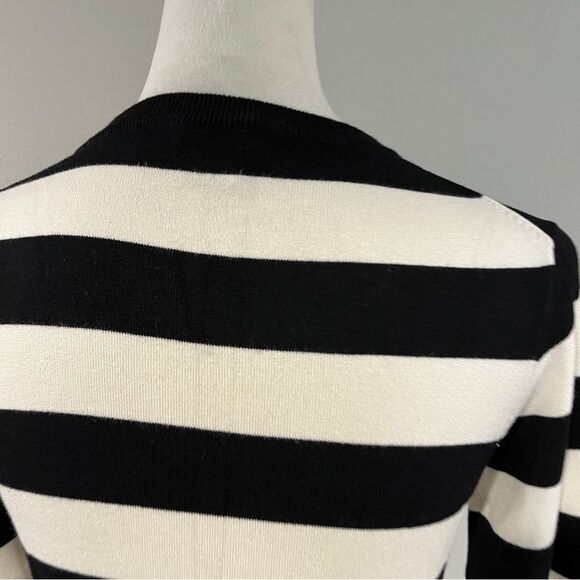 French Connection Black and White long sleeve striped sweater Dress size 8 - Picture 5 of 10